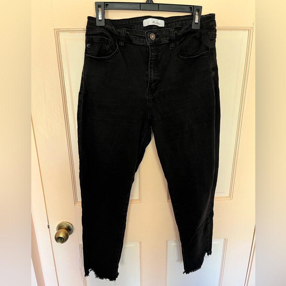 Kancan black jeans with distressed hems